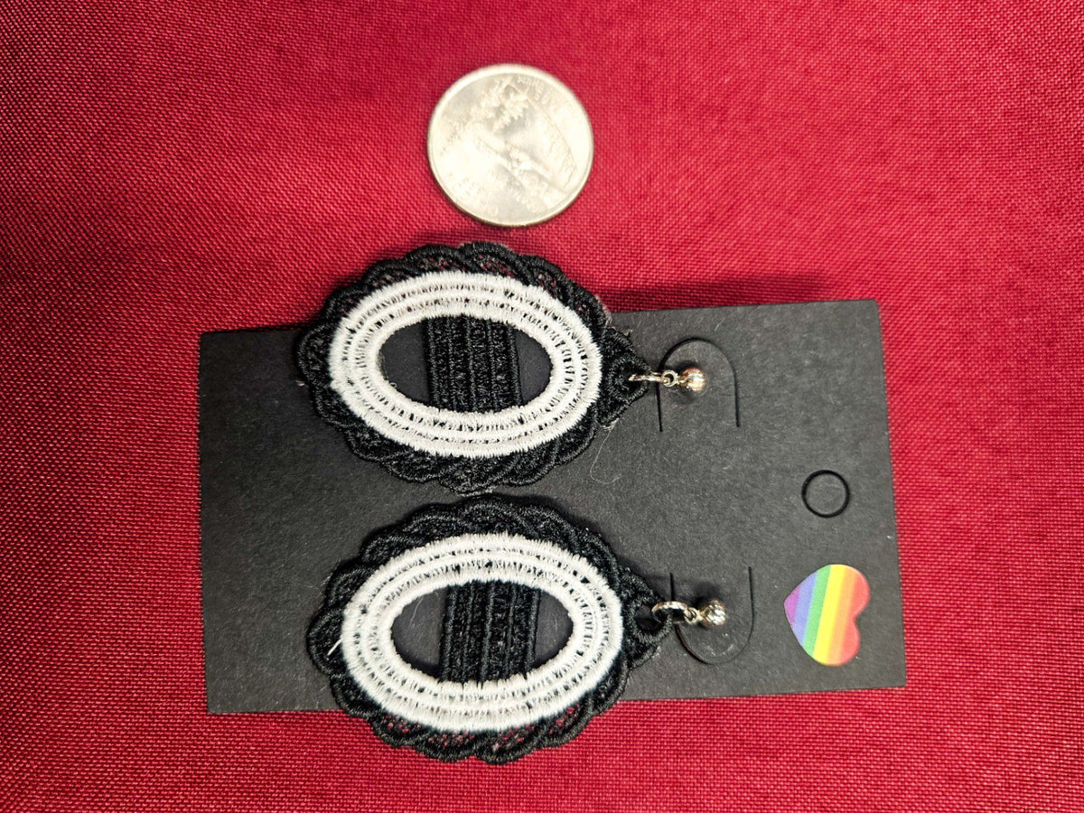 Lil Teapots By Chani, Embordered Lightweight Earrings, One Size, Fabric, Metal