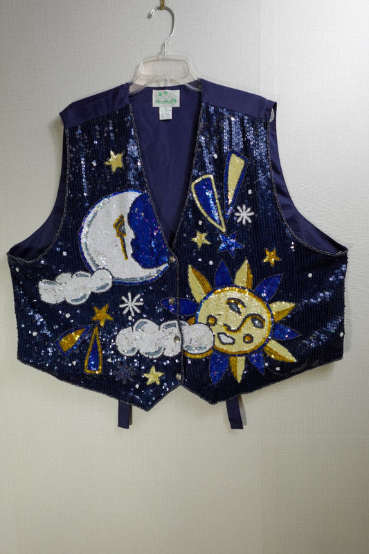 The Quarter Factory, Stars and moon Vest, 3X, Polyester