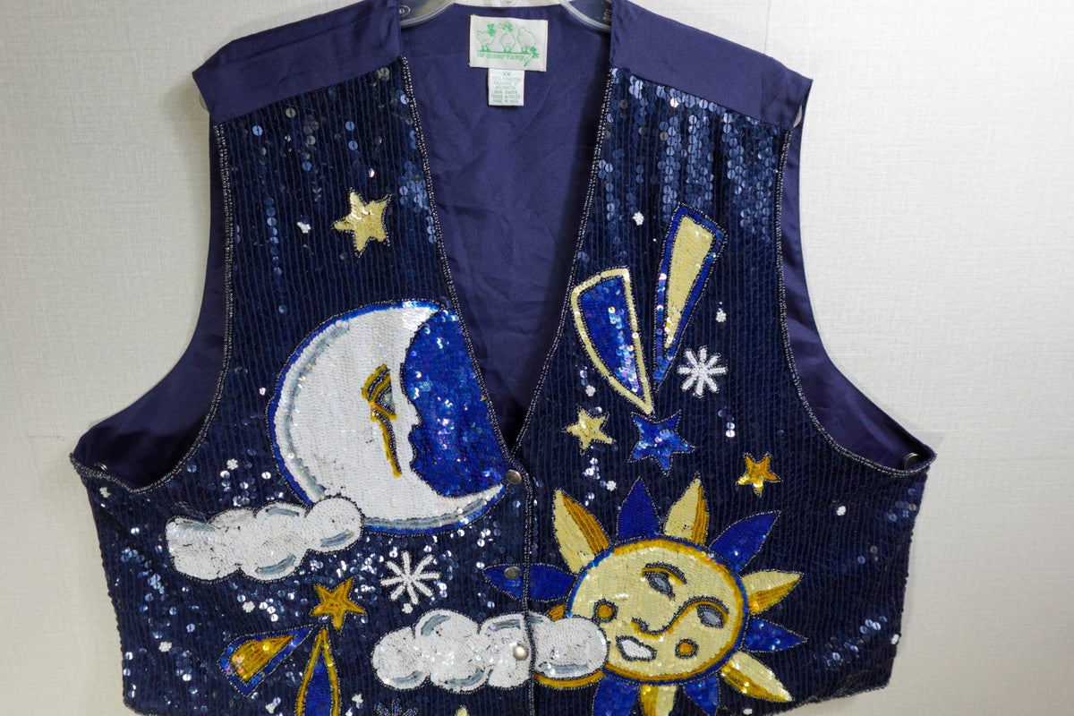 The Quarter Factory, Stars and moon Vest, 3X, Polyester