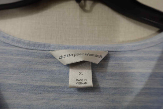 Christopher & Banks, 3/4 Sleeve Top, XL, Cotton