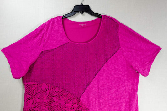 Catherine's, Short Sleeved Top, 26/28 3X , Cotton Blend