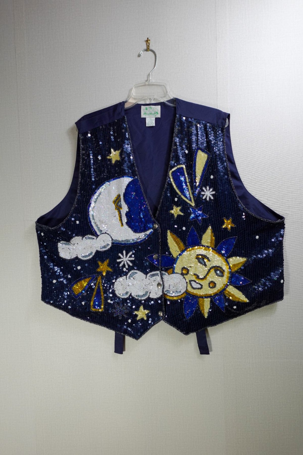 The Quarter Factory, Stars and moon Vest, 3X, Polyester