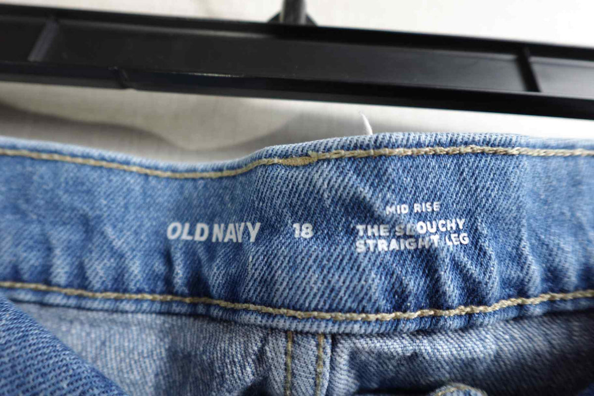 Old Navy, Jeans slouchy straight leg, 18, Cotton blend