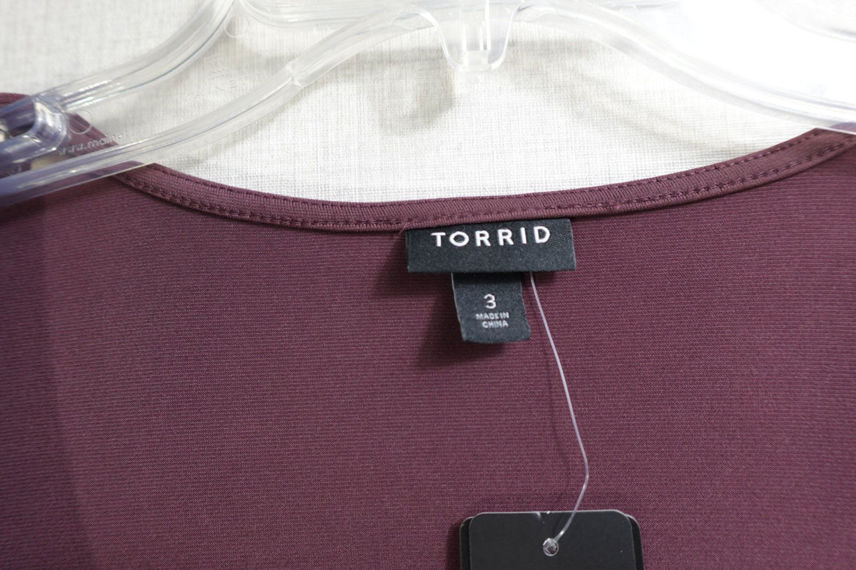Torrid, NEW 3/4 Sleeve Top, 22/24, Polyester Blend