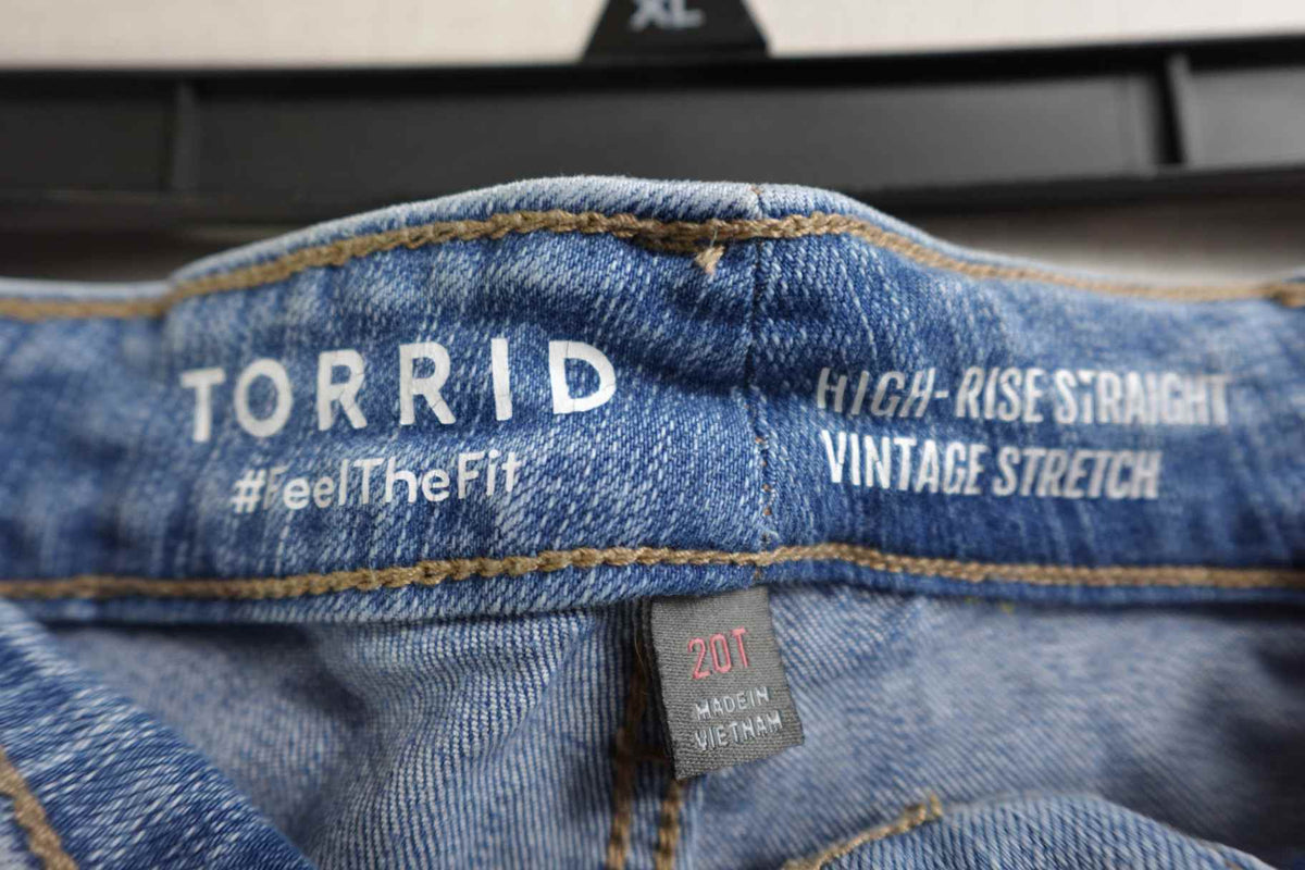 Torrid, Jeans high rise straight vintage stretch, 20T, Polyester