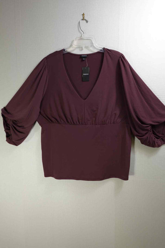 Torrid, NEW 3/4 Sleeve Top, 22/24, Polyester Blend