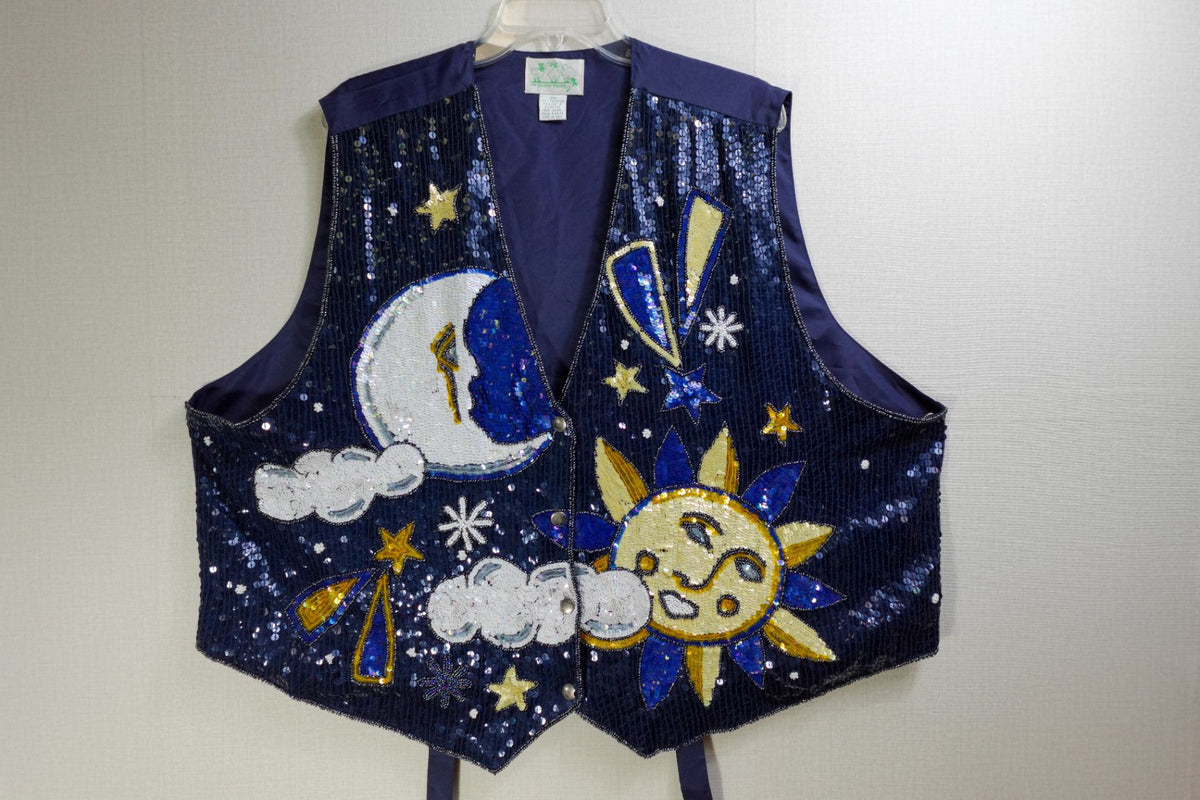 The Quarter Factory, Stars and moon Vest, 3X, Polyester