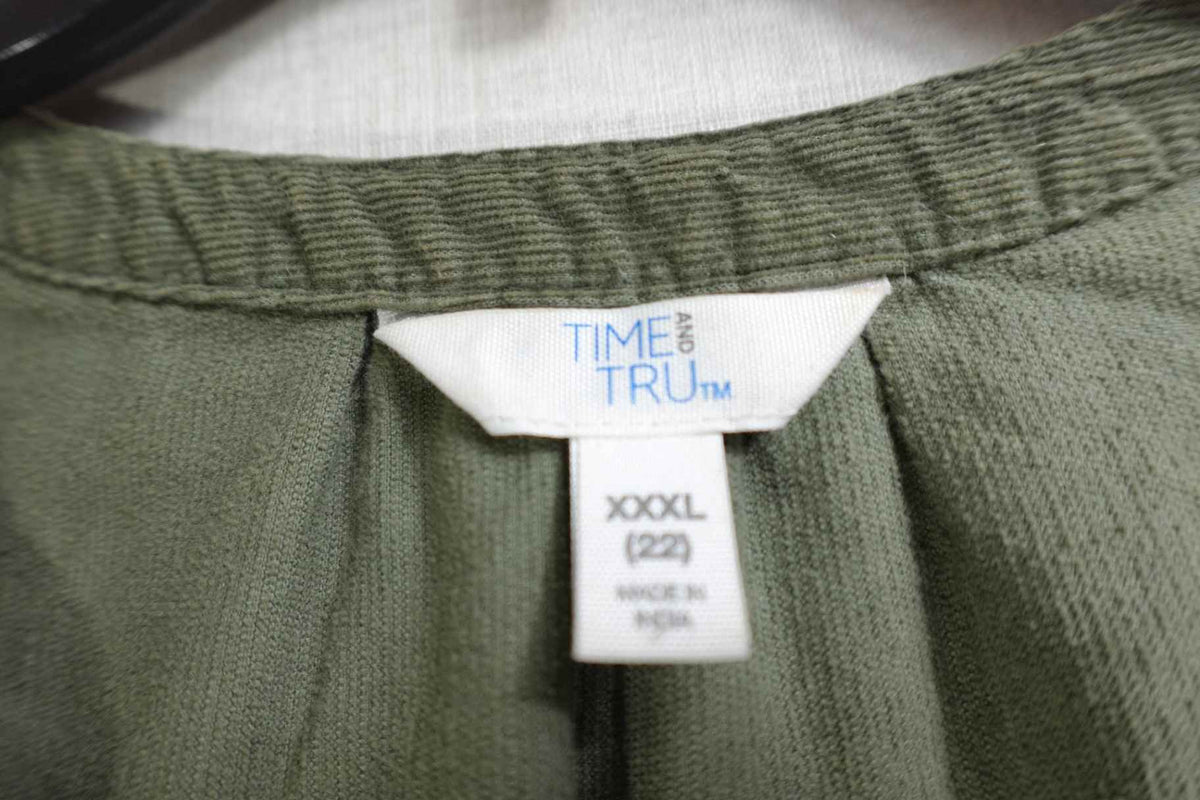Time and Tru, Long Sleeves Top, 22, Polyester blend