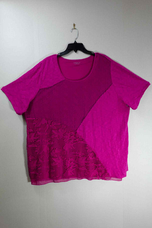 Catherine's, Short Sleeved Top, 26/28 3X , Cotton Blend