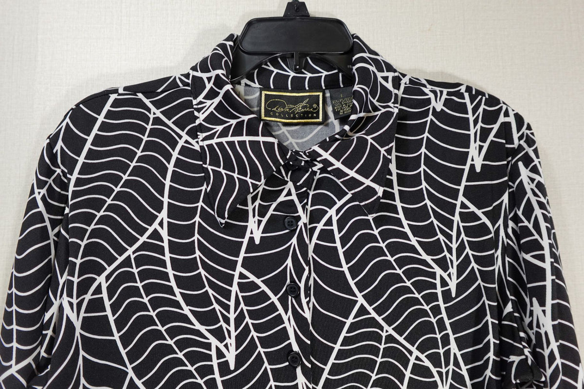 Diane Gilman, Vintage Long Sleeves Top, L, polyester, Spandex