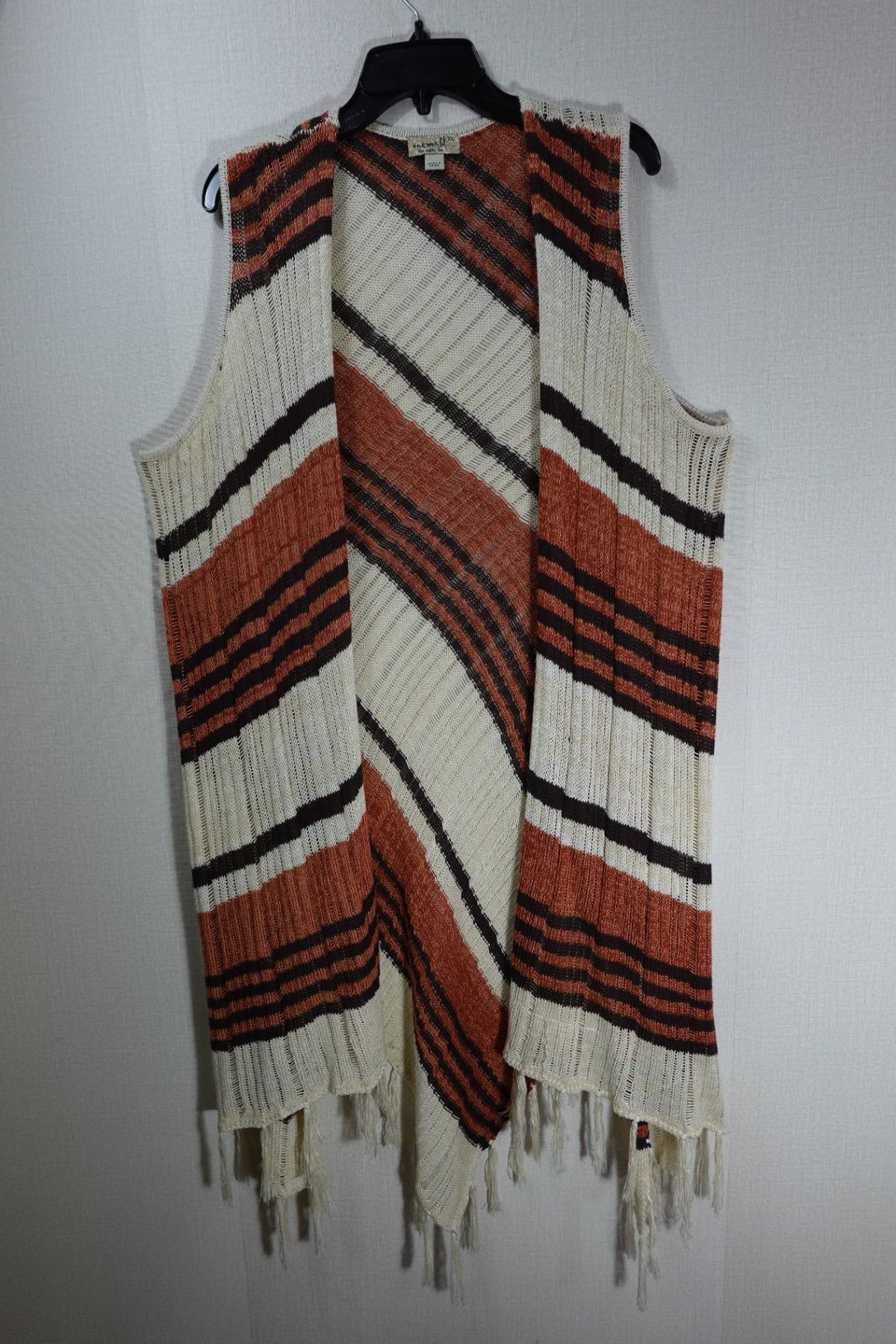 One World, Cardigan Vest, XL, Cotton blend