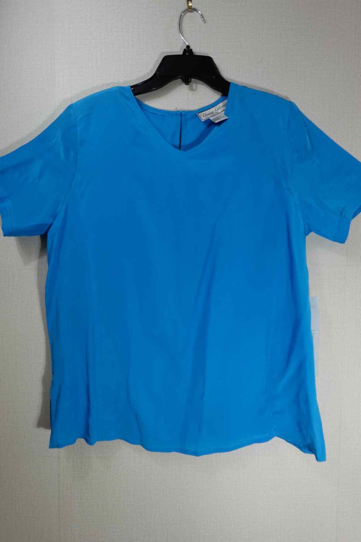 Diane Gilman, New Vintage short sleeve top, L, Silk