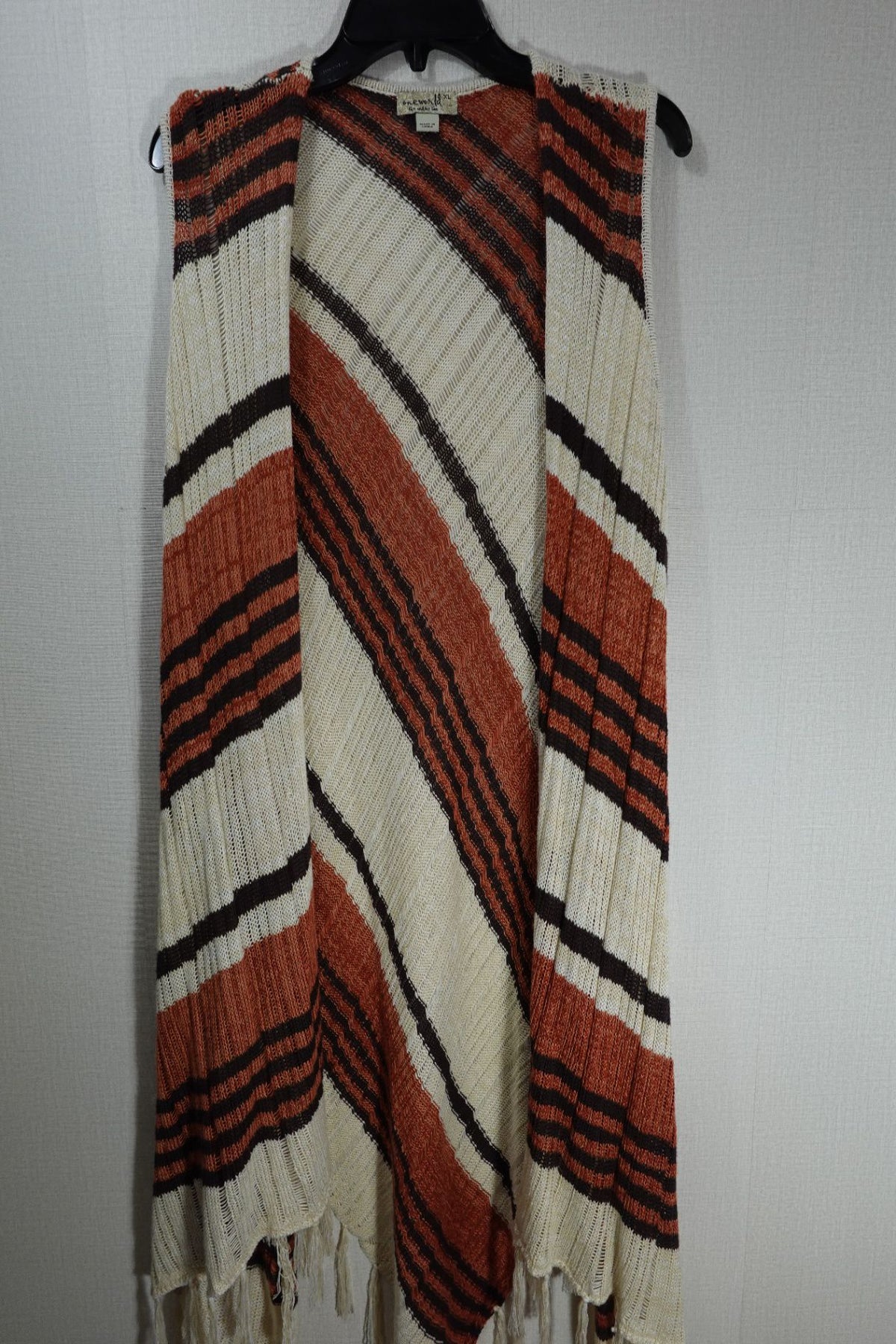 One World, Cardigan Vest, XL, Cotton blend