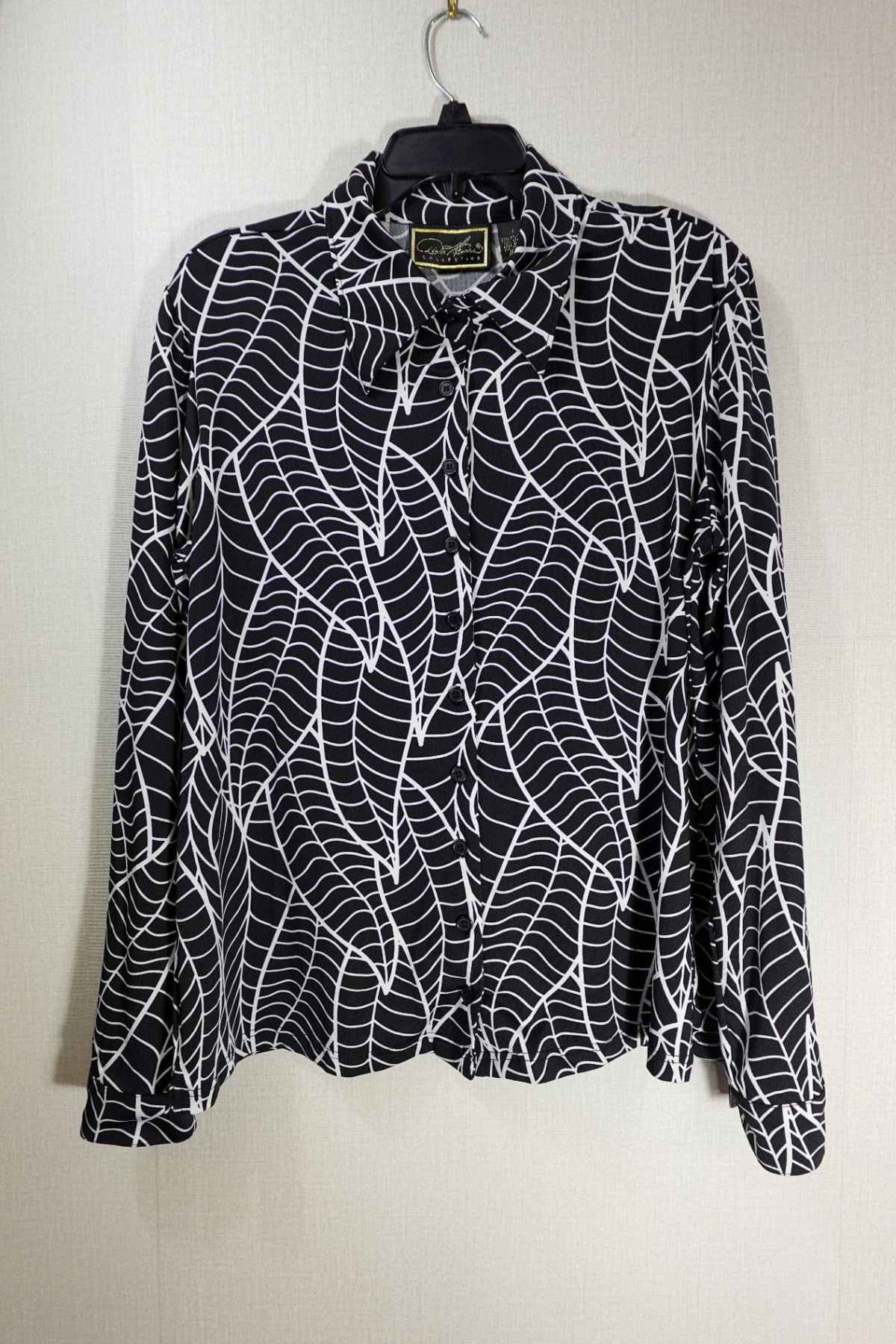 Diane Gilman, Vintage Long Sleeves Top, L, polyester, Spandex