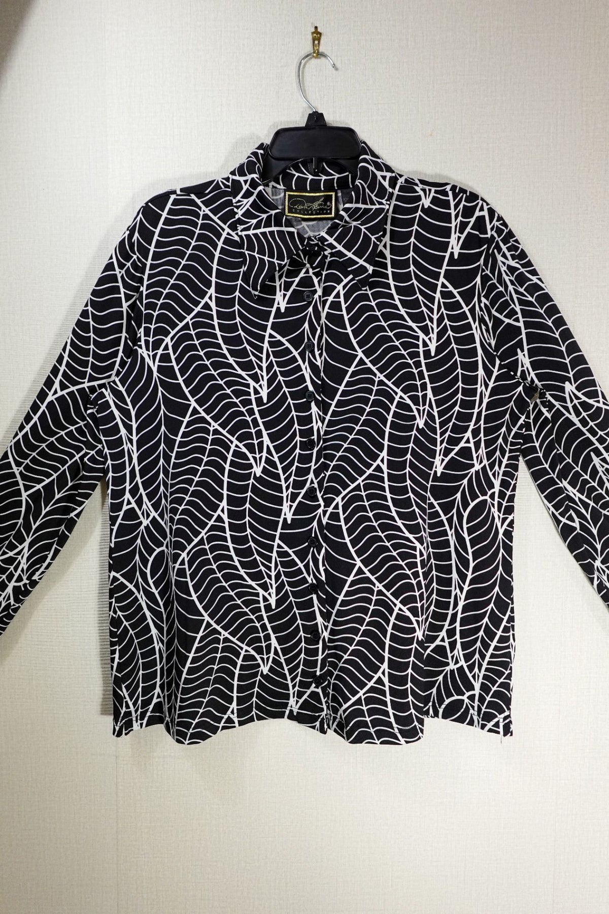 Diane Gilman, Vintage Long Sleeves Top, L, polyester, Spandex
