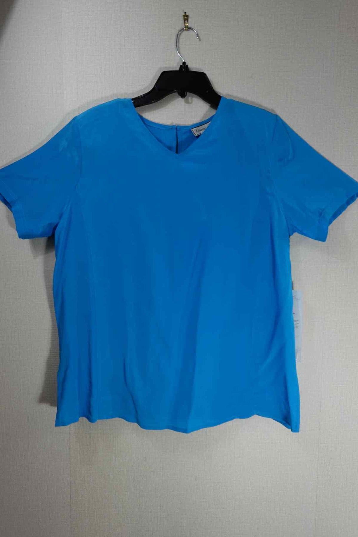 Diane Gilman, New Vintage short sleeve top, L, Silk