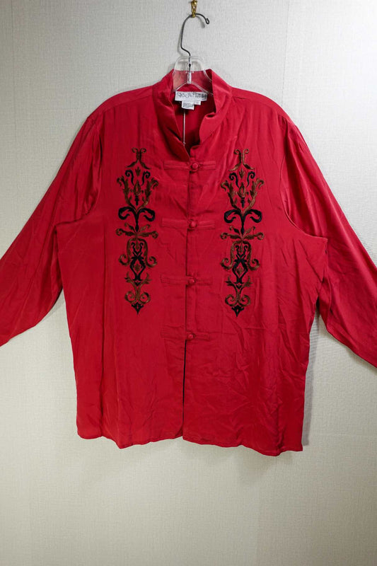 Diane Von Furstenberg, New Long Sleeve Top, L, Silk
