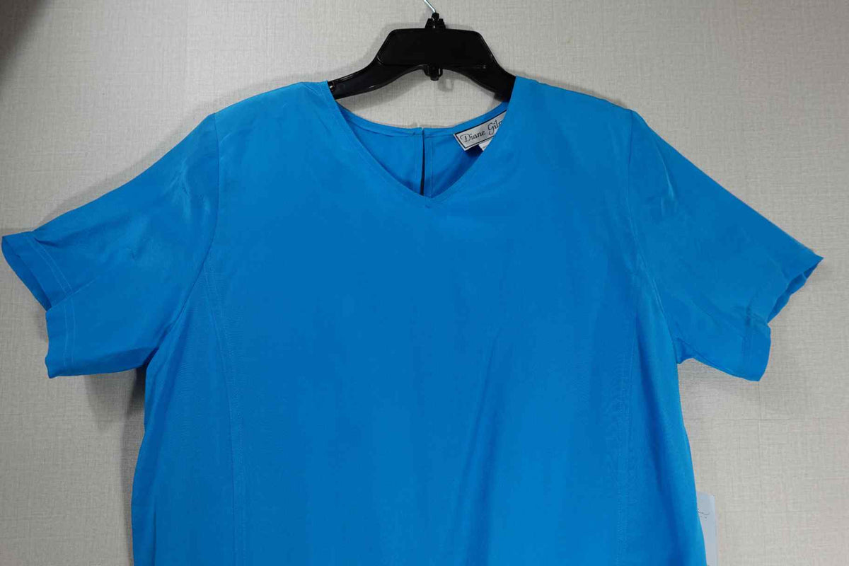 Diane Gilman, New Vintage short sleeve top, L, Silk