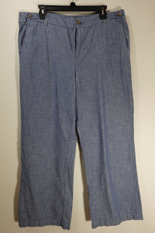 Banana Republic, Pants Wide Leg, 14, Linen blend