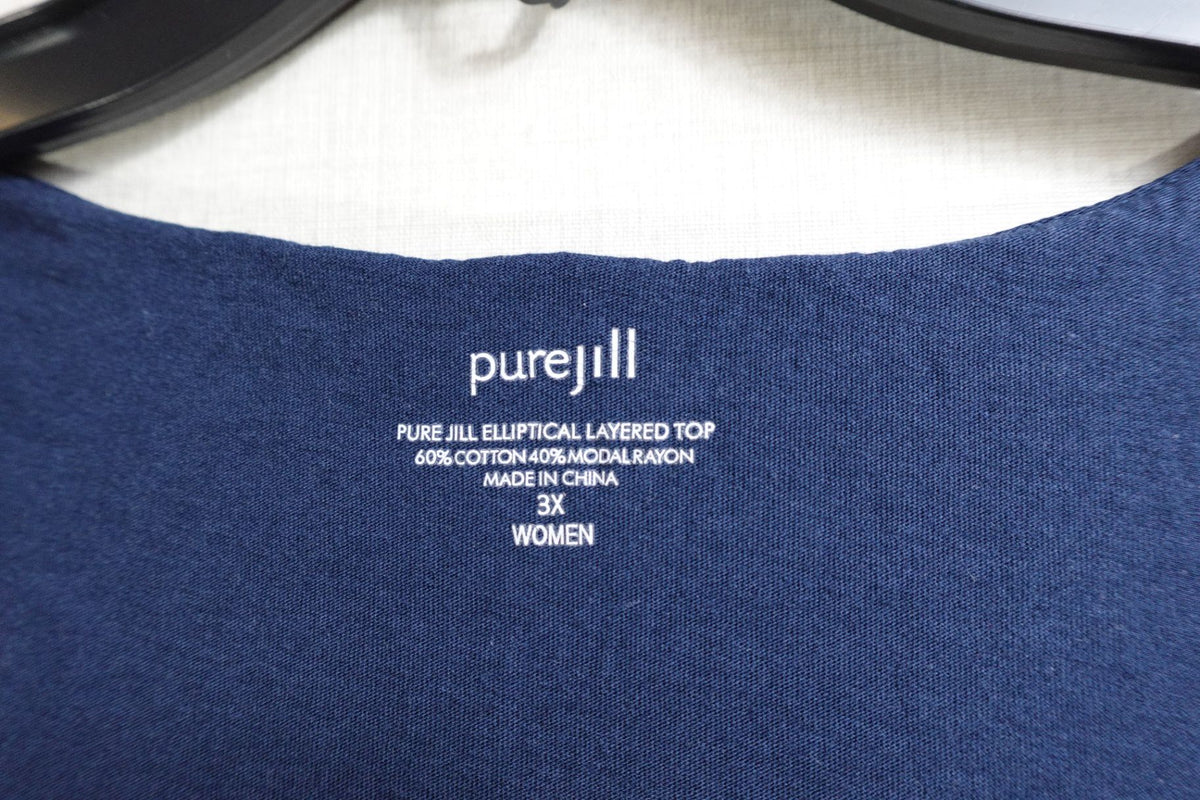 Pure Jill, 3/4 Sleeve Top, 3X, Cotton, Rayon