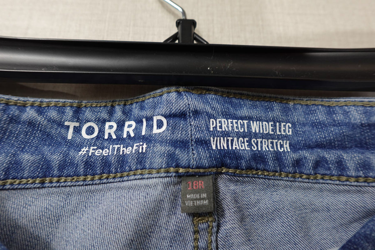 Torrid, Jeans Wide We laughed there didn't, 18R, Cotton Blend