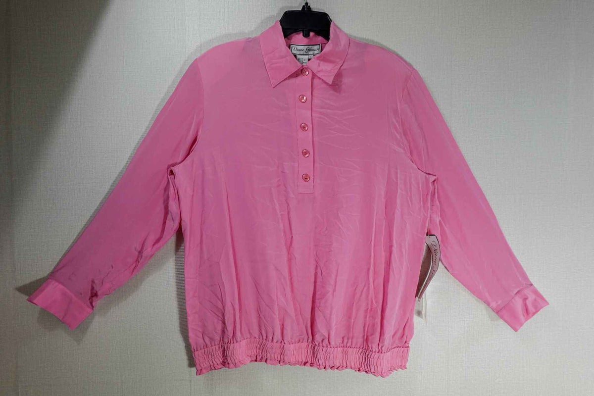 Diane Gilman, New Vintage Long Sleeve Top, L, Silk