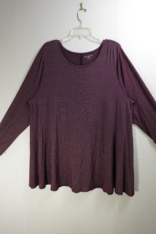 Lane Bryant, Long Sleeves Top, 22/24, Rayon, polyester blend