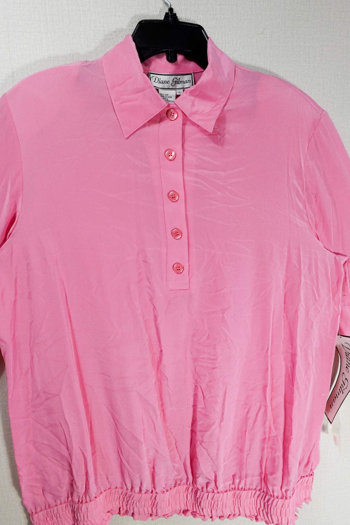 Diane Gilman, New Vintage Long Sleeve Top, L, Silk