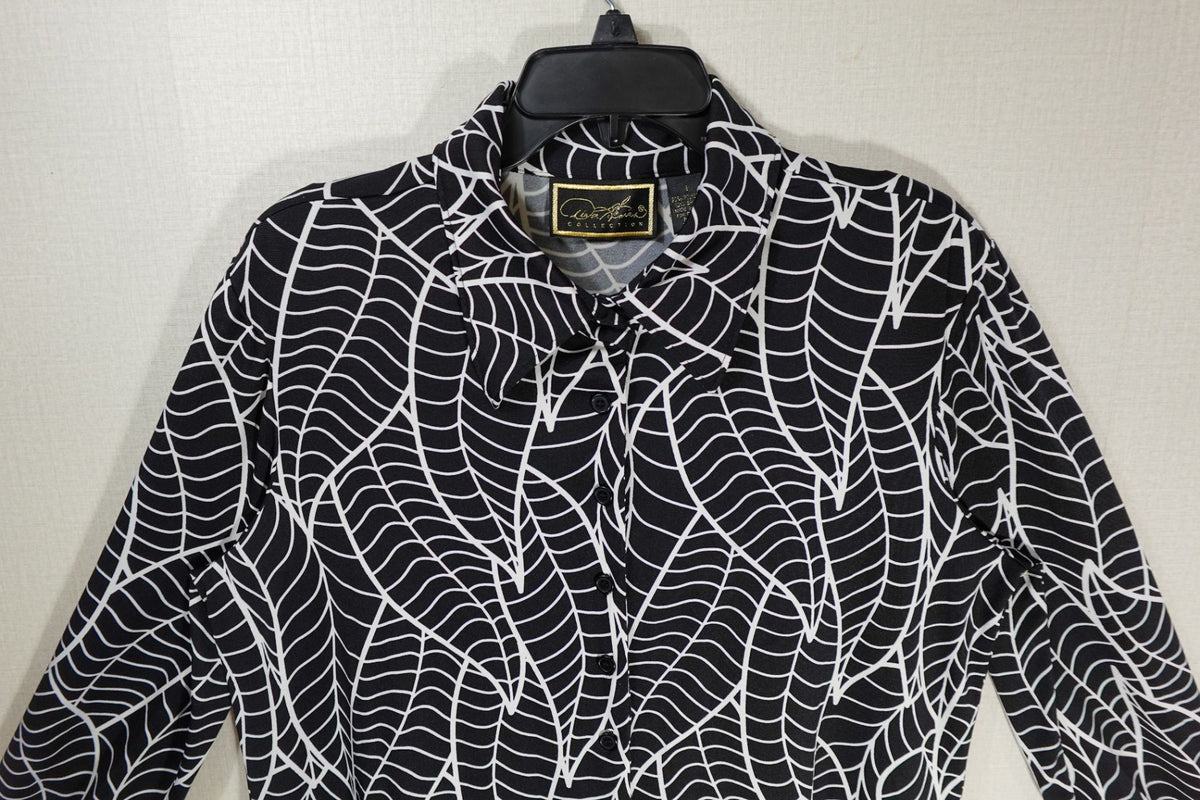 Diane Gilman, Vintage Long Sleeves Top, L, polyester, Spandex