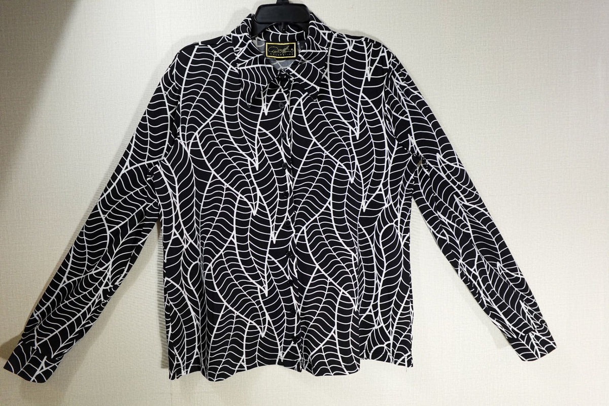 Diane Gilman, Vintage Long Sleeves Top, L, polyester, Spandex