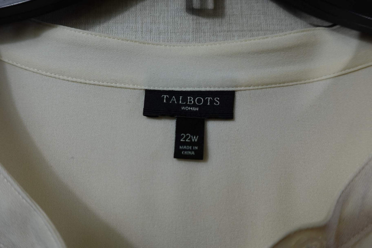 Talbots, Long Sleeves Top, 22W, Silk