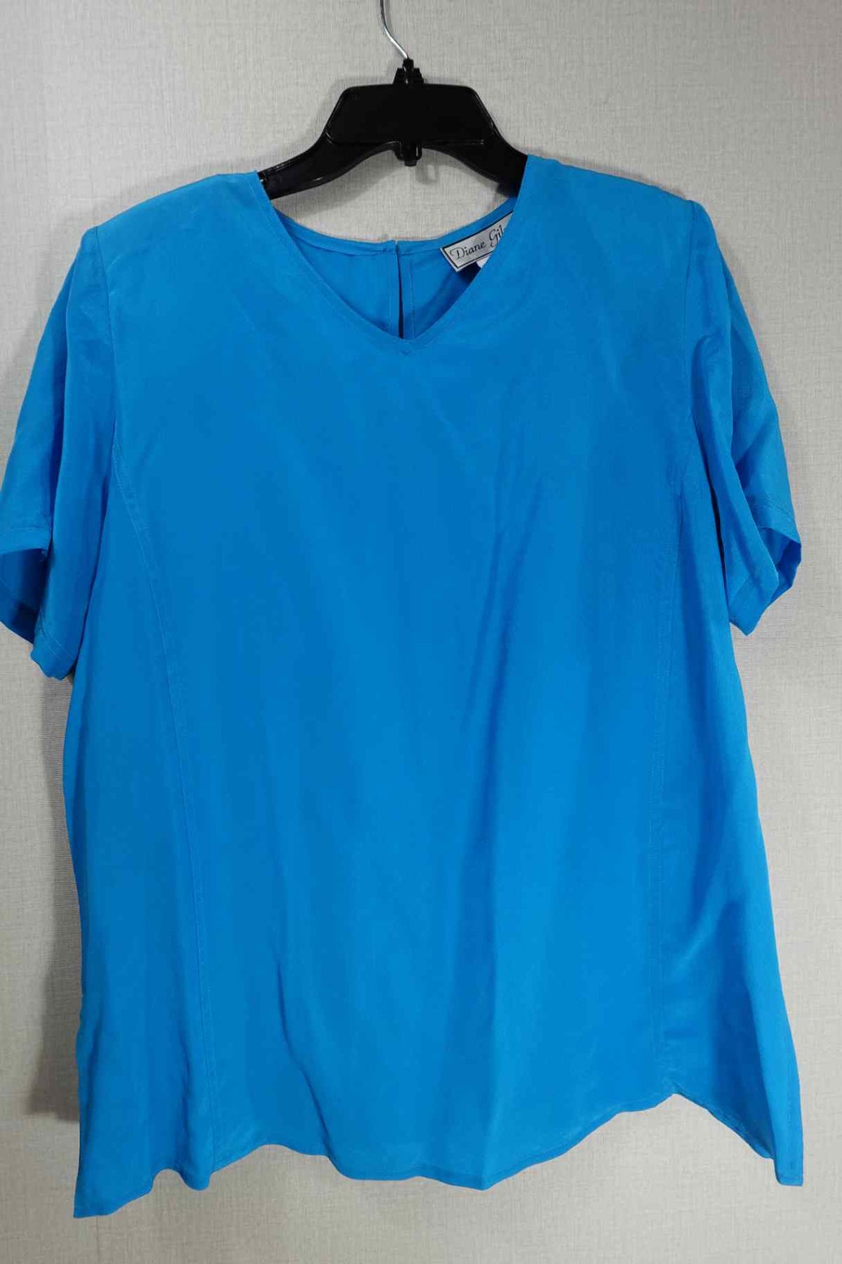 Diane Gilman, New Vintage short sleeve top, L, Silk