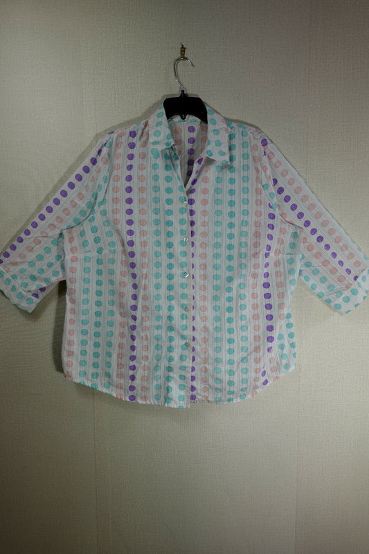 No Label, 3/4 Sleeve Top, 3X, Polyester