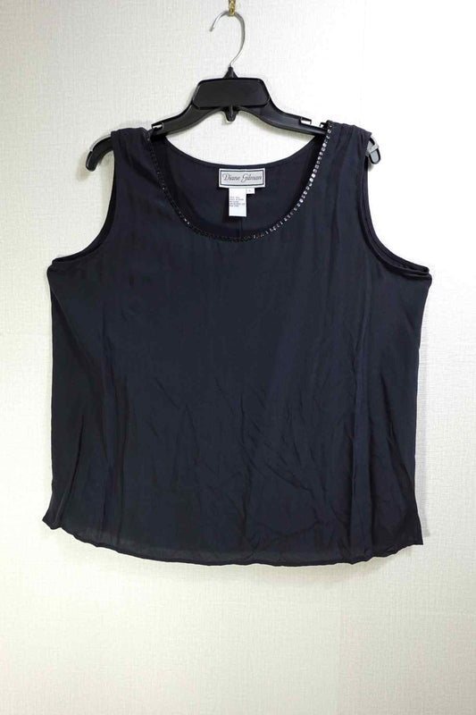 Diane Gilman, Vintage Sleeveless Top, L, Silk