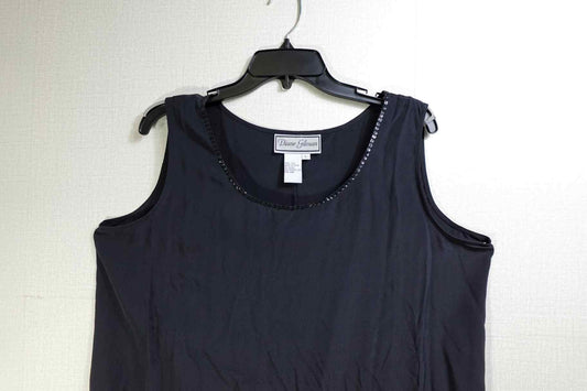 Diane Gilman, Vintage Sleeveless Top, L, Silk