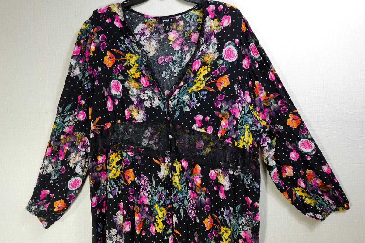 Torrid, Duster Layering Piece, 2X, Rayon, nylon
