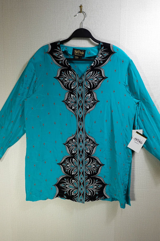 Bob Mackie, New Vintage Long Sleeves Top Set, L, Silk