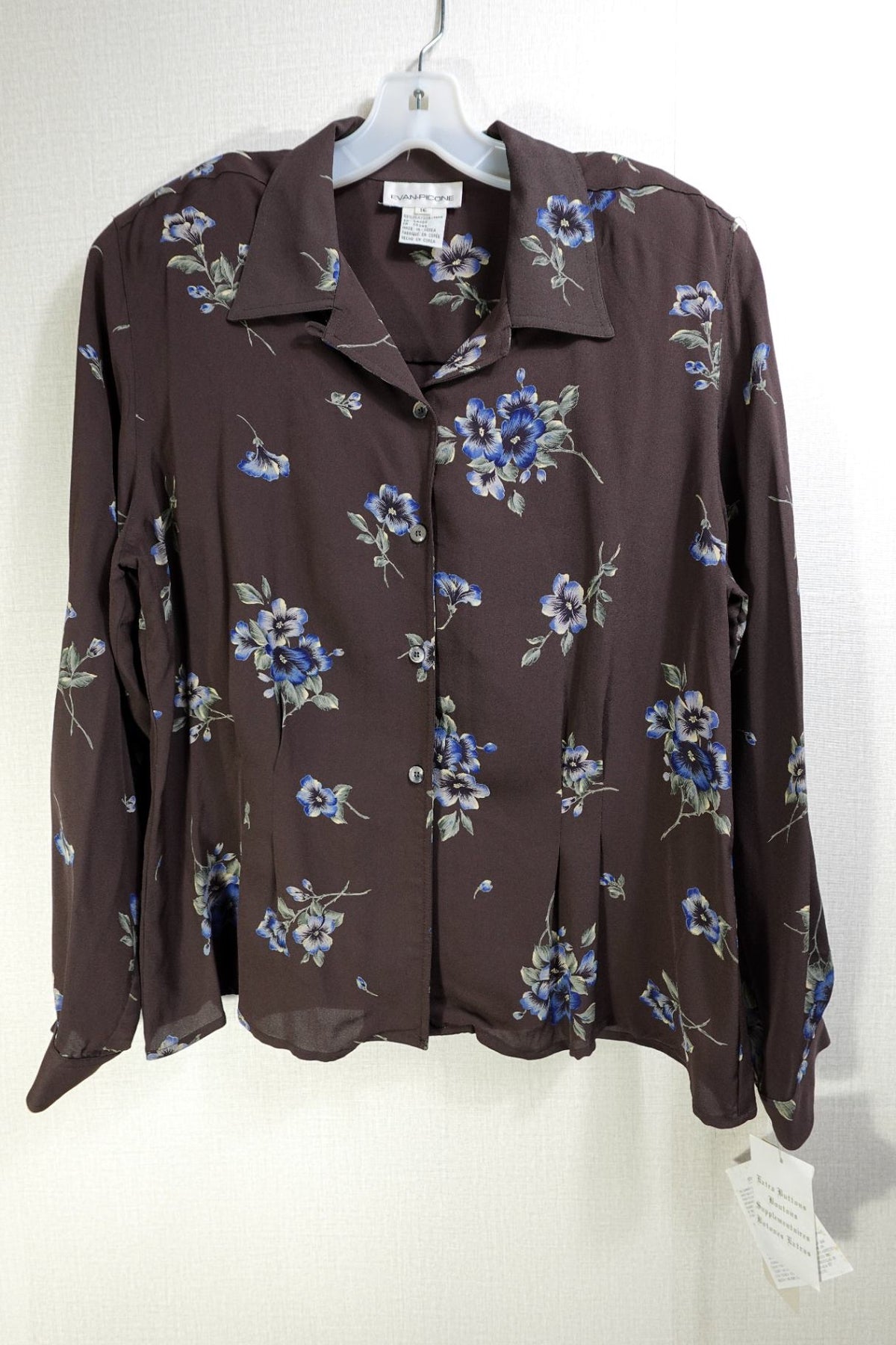 Evan-Picone, New Vintage Long Sleeves Top, 16, silk