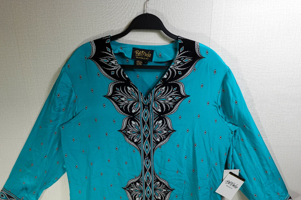 Bob Mackie, New Vintage Long Sleeves Top Set, L, Silk
