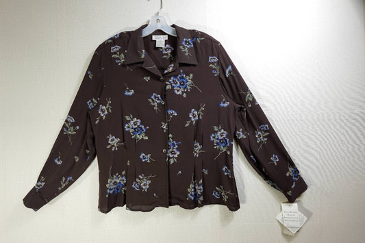 Evan-Picone, New Vintage Long Sleeves Top, 16, silk