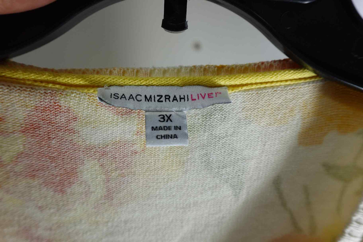 Isaac Mizrahi Live, Cardigan, 3X, Cotton