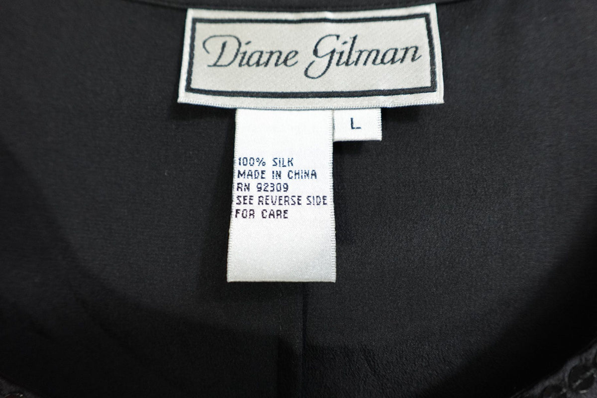 Diane Gilman, Vintage Sleeveless Top, L, Silk