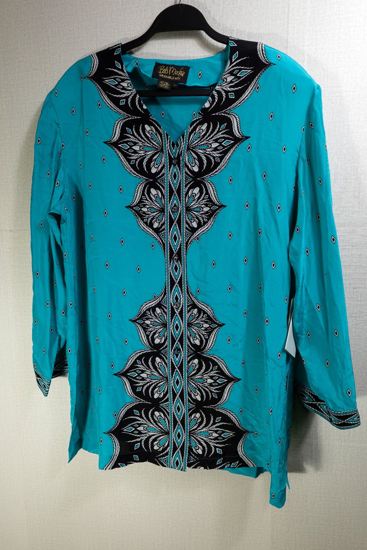 Bob Mackie, New Vintage Long Sleeves Top Set, L, Silk