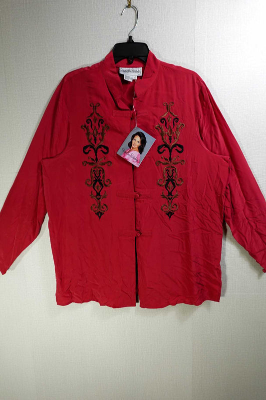 Diane Von Furstenberg, New Vintage Long Sleeves Top, L, Silk