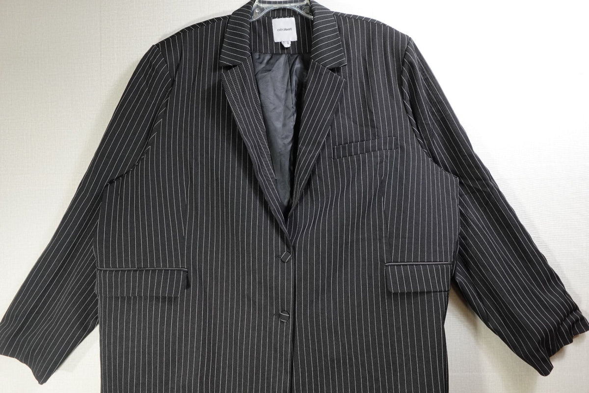 extro&vert, Pinstripe Blazer, 1X, Polyester