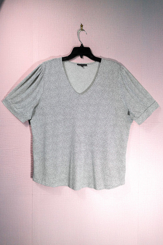 Adrianna Papell, Short Sleeved Top, XL, Polyester