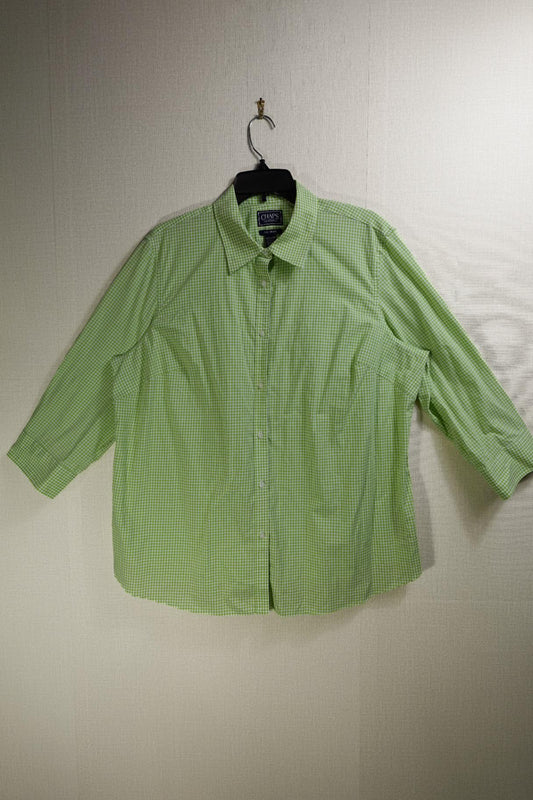 Chaps Classics, Long Sleeves Top, 2X, Cotton