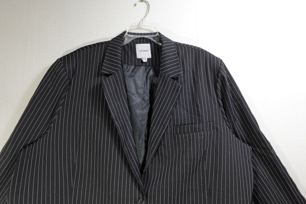 extro&vert, Pinstripe Blazer, 1X, Polyester