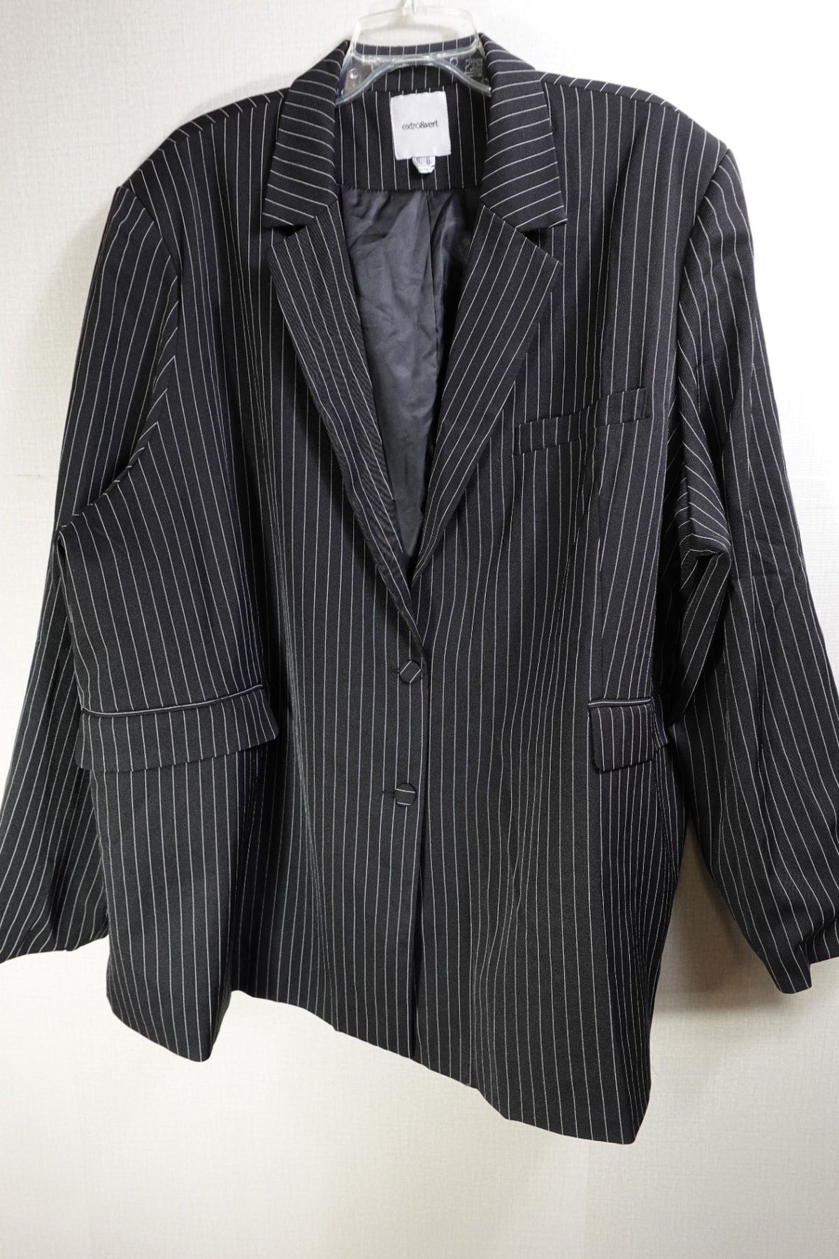 extro&vert, Pinstripe Blazer, 1X, Polyester