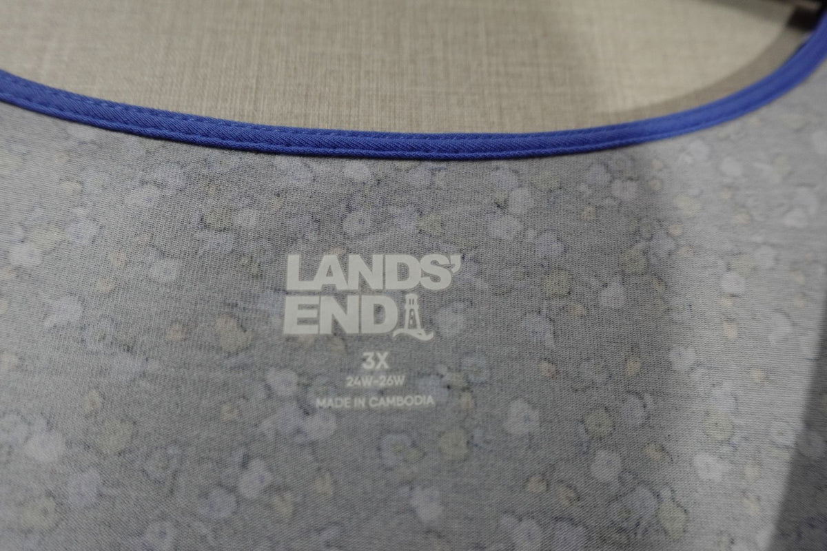 Lands' End, Long Sleeves Top, 3X, Cotton blend